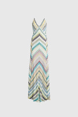 Daouda Spaghetti Backless Maxi Dress In Green