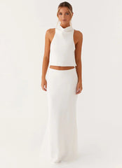 Brookie Satin Top - White