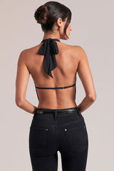 Draped Cowl Top in Black