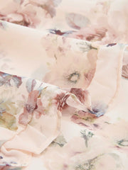 Chiffon Floral Bowknot Layered Ruffle Hem Mini Dress