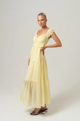Renee Yellow Flowy Maxi Dress