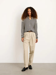Taylor Striped Cardigan In Cotton Cashmere