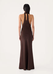 Gelita Halter Maxi Dress - Chocolate