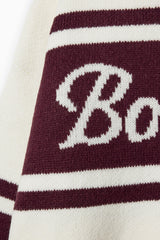 Knit Turtleneck Oversized Jumper in Burgundy