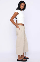 Date Me Capri Cargo Pants Stone