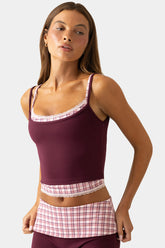 Soft Active Double-Layer Tank Top in Plum