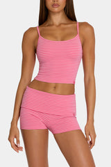 Brushed Jersey Tank Top in Pink Stripe
