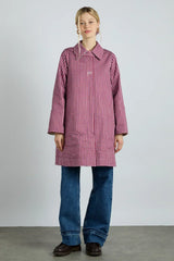 Mercedes Bow Reversible Trench - Gingham & Ecru