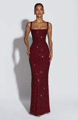 Calanthe Maxi Dress - Burgundy Sparkle