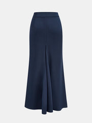 Asymmetric Ruffle Metal Detail Satin Maxi Skirt