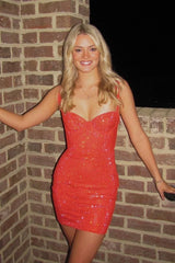 Sparkly Sweetheart Short Bodycon Homecoming Dress with Beading