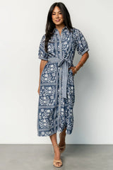 Karla Midi Dress | Deep Slate + White Floral