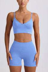 Define Luxe Mini Shorts in Light Blue