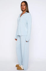 Pillow Talk Long Sleeve Pyjama Set Dusty Blue