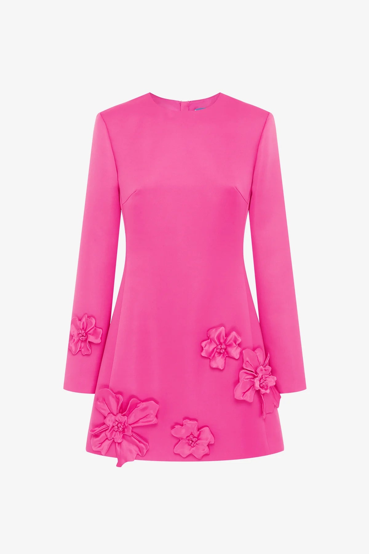Aliza Long Sleeve Petal Mini Dress - Hot Pink
