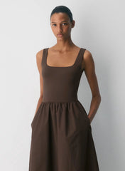 Revive Poplin Dress-Limited Edition — Rich Mocha Brown