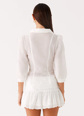 Sync Love Broderie Mini Skirt - White