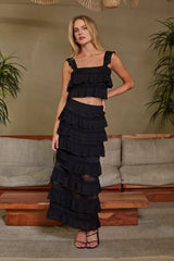 Colette Crochet Top And Maxi Skirt Set
