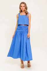 Urban Affair Top Skirt Set Blue