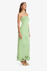 Rayna Appliqué Bustier Maxi Dress - Juniper Green
