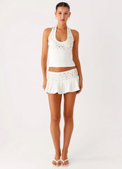 Vegas Nights Low Rise Skort - White