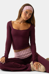 Soft Active Long-Sleeve Top in Plum