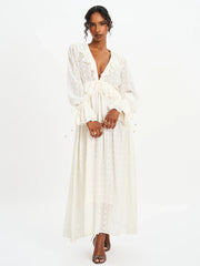 Safiya Jacquard Chiffon Long Sleeve Maxi Dress
