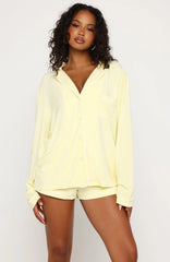 Airplane Mode Modal Pyjama Top Lemon