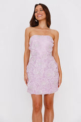 Gorgeous Pick Strapless Mini Dress Lilac